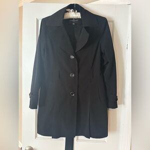 London Fog Women's Elegant Black Trench Coat